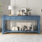 Console Table 63 Long Console Table with Drawers and Shelf for Entryway,Hallway,Living Room