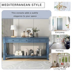 Console Table 63 Long Console Table with Drawers and Shelf for Entryway,Hallway,Living Room