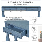 Console Table 63 Long Console Table with Drawers and Shelf for Entryway,Hallway,Living Room