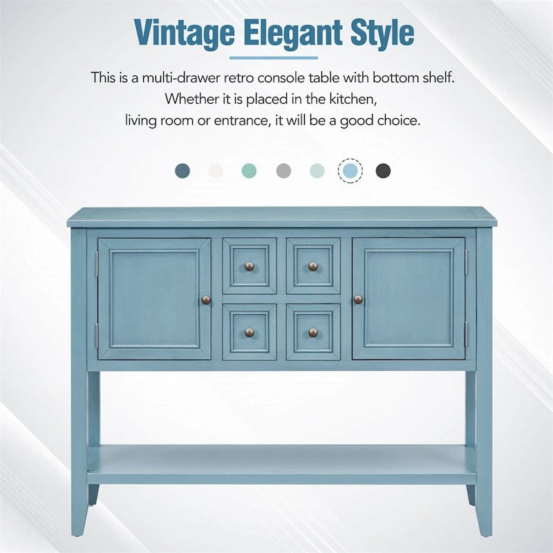 Cambridge Series Ample Storage Vintage Console Table w/Four Drawers