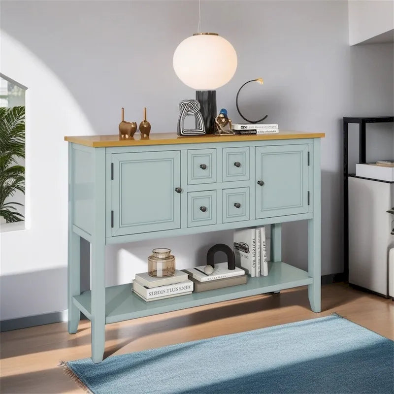 Cambridge Series Ample Storage Vintage Console Table w/Four Drawers