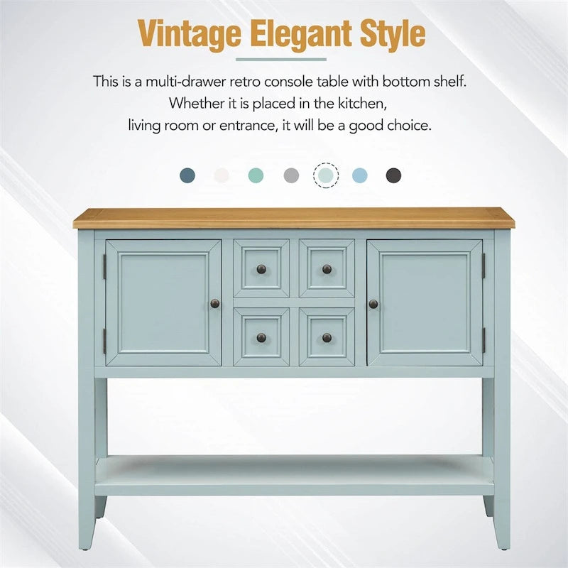 Cambridge Series Ample Storage Vintage Console Table w/Four Drawers