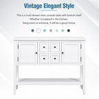 Cambridge Series Ample Storage Vintage Console Table w/Four Drawers