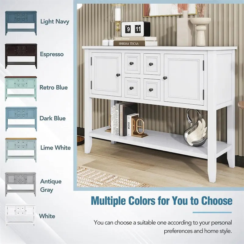 Cambridge Series Ample Storage Vintage Console Table w/Four Drawers