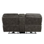 Tony 80 Inch Power Double Recliner Loveseat, Console Cupholders, USB, Gray