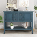 Storage Vintage Console Table with Four Small Drawers and Bottom Shelf for Living Rooms, Entrances and Kitchens