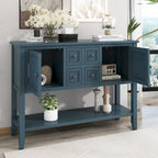 Storage Vintage Console Table with Four Small Drawers and Bottom Shelf for Living Rooms, Entrances and Kitchens