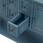 Storage Vintage Console Table with Four Small Drawers and Bottom Shelf for Living Rooms, Entrances and Kitchens