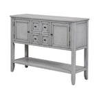 Storage Vintage Console Table with Four Small Drawers and Bottom Shelf for Living Rooms, Entrances and Kitchens