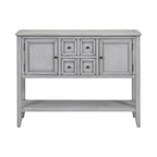 Storage Vintage Console Table with Four Small Drawers and Bottom Shelf for Living Rooms, Entrances and Kitchens
