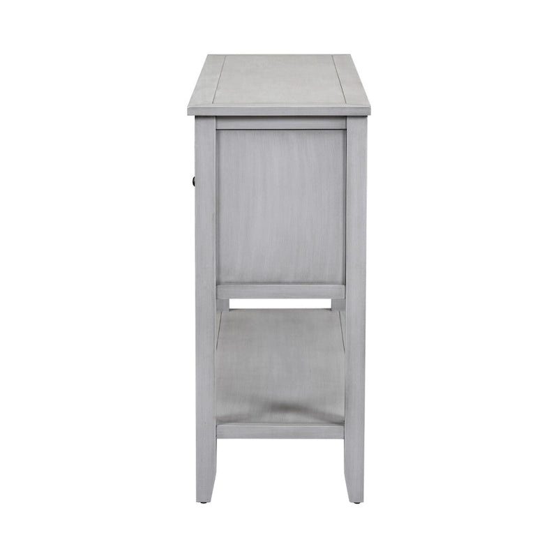 Storage Vintage Console Table with Four Small Drawers and Bottom Shelf for Living Rooms, Entrances and Kitchens