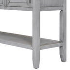 Storage Vintage Console Table with Four Small Drawers and Bottom Shelf for Living Rooms, Entrances and Kitchens