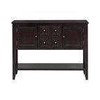 Storage Vintage Console Table with Four Small Drawers and Bottom Shelf for Living Rooms, Entrances and Kitchens