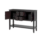 Storage Vintage Console Table with Four Small Drawers and Bottom Shelf for Living Rooms, Entrances and Kitchens