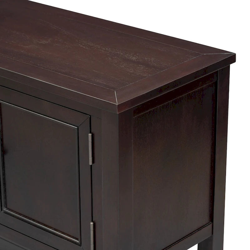 Storage Vintage Console Table with Four Small Drawers and Bottom Shelf for Living Rooms, Entrances and Kitchens