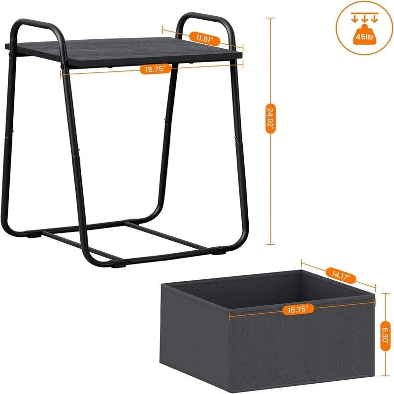 Side Table Set of 2 - 16.93D x 14.57W x 24.02H