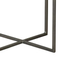 29 Inch Modern Round Accent Table, 2 Tier Brown Wood Tops, Gray Metal Base