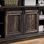 Media Console Table with Storage Cabinet, Mid Century style Entertainment TV Table, Multipurpose Sliding Door TV Cabinet