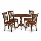 East West Furniture 5 Piece Dining Room Table Set- a Round Kitchen Table and 4 Dining Chairs, (Finish Options)