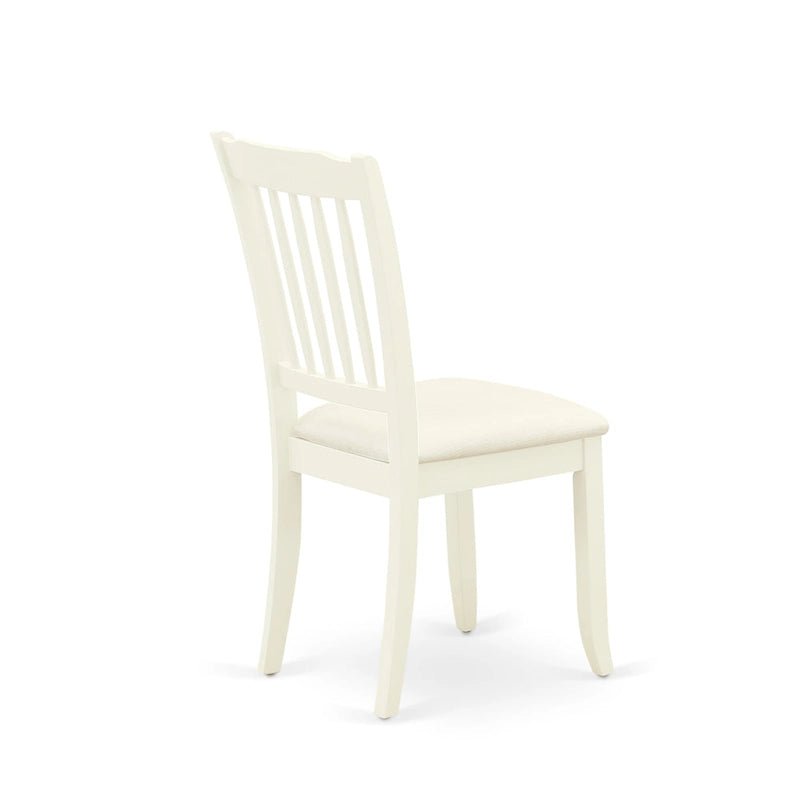 East West Furniture Dining Set Includes a Dining Room Table and Linen Fabric Kitchen Chairs,(Finish & Pieces Options)