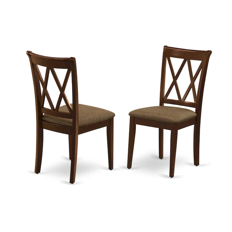 East West Furniture Dining Set Includes a Dining Room Table and Linen Fabric Kitchen Chairs,(Finish & Pieces Options)