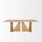 Tavolo da pranzo Tarro 84 rettangolare in legno marrone chiaro con base geometrica - 84.0L x 42.0W x 30.0H