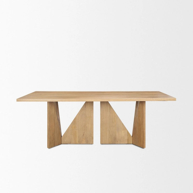 Tavolo da pranzo Tarro 84 rettangolare in legno marrone chiaro con base geometrica - 84.0L x 42.0W x 30.0H