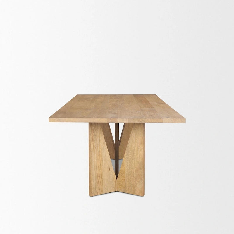 Tavolo da pranzo Tarro 84 rettangolare in legno marrone chiaro con base geometrica - 84.0L x 42.0W x 30.0H
