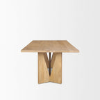 Tavolo da pranzo Tarro 84 rettangolare in legno marrone chiaro con base geometrica - 84.0L x 42.0W x 30.0H
