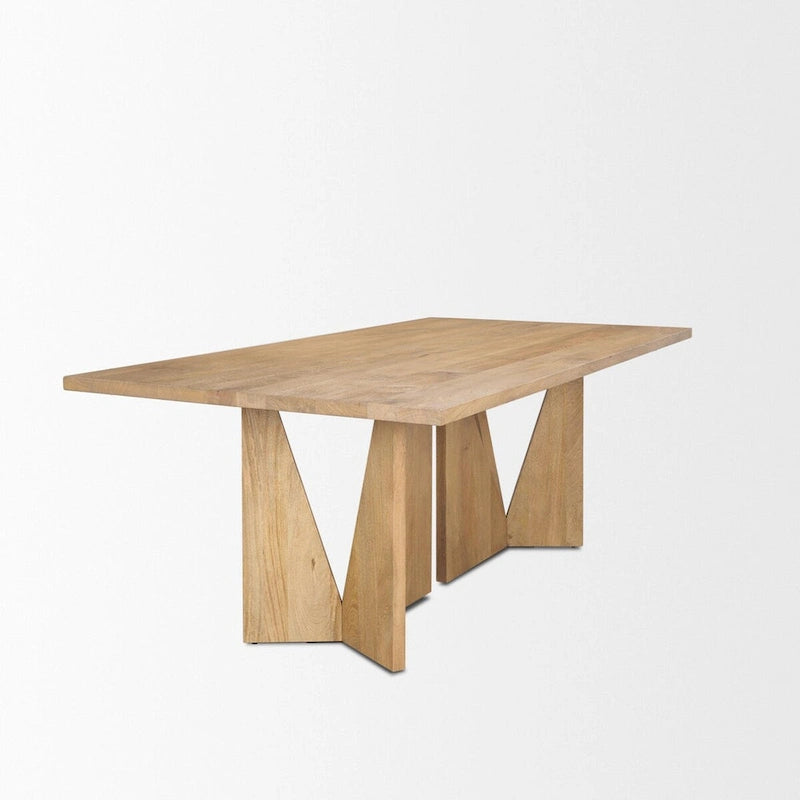Tavolo da pranzo Tarro 84 rettangolare in legno marrone chiaro con base geometrica - 84.0L x 42.0W x 30.0H