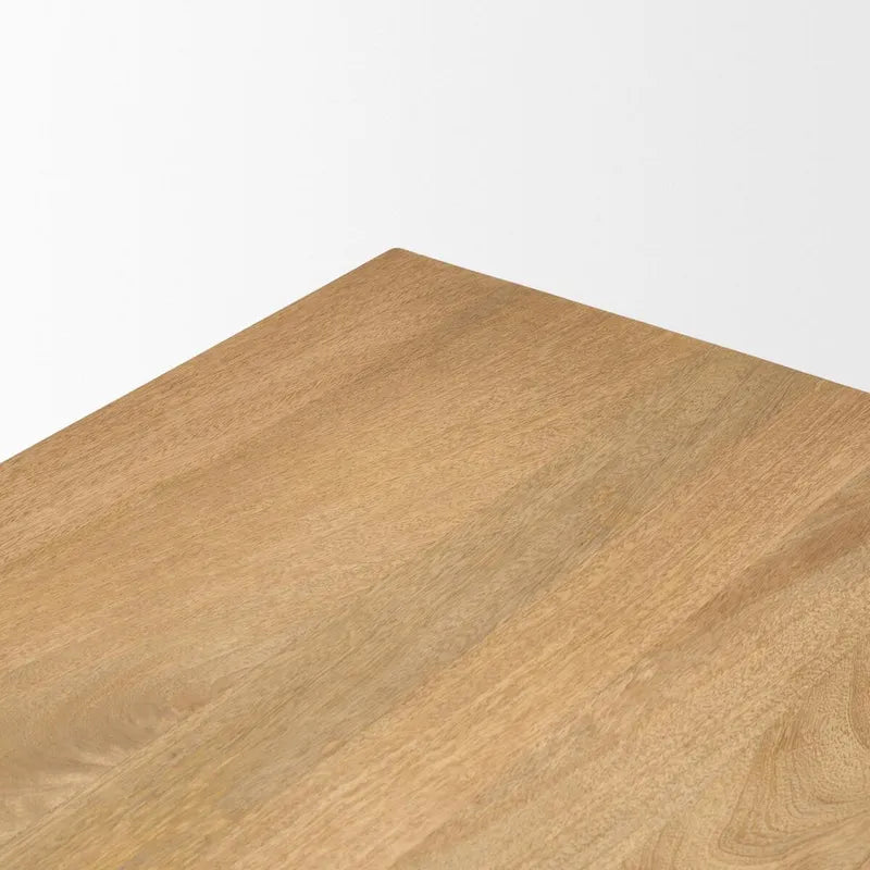 Tavolo da pranzo Tarro 84 rettangolare in legno marrone chiaro con base geometrica - 84.0L x 42.0W x 30.0H