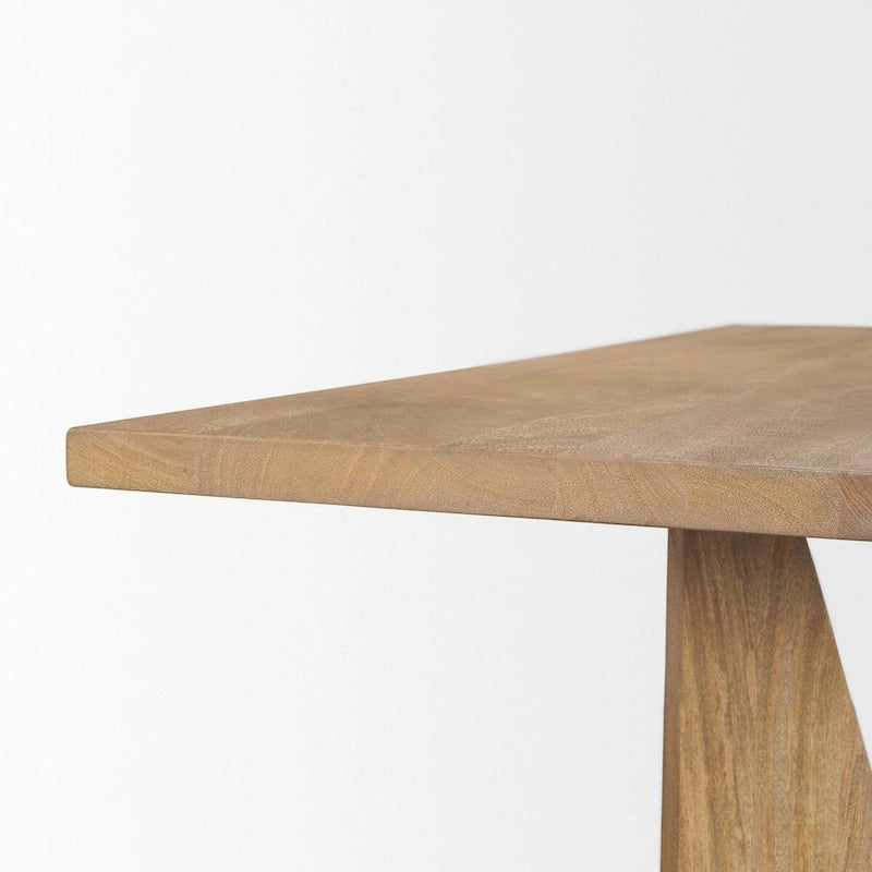 Tavolo da pranzo Tarro 84 rettangolare in legno marrone chiaro con base geometrica - 84.0L x 42.0W x 30.0H
