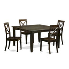 East West Furniture Set Mobili da Pranzo Include un Tavolo da Cucina Quadrato con Foglia a Farfalla e 4 Sedie da Pranzo, Cappuccino