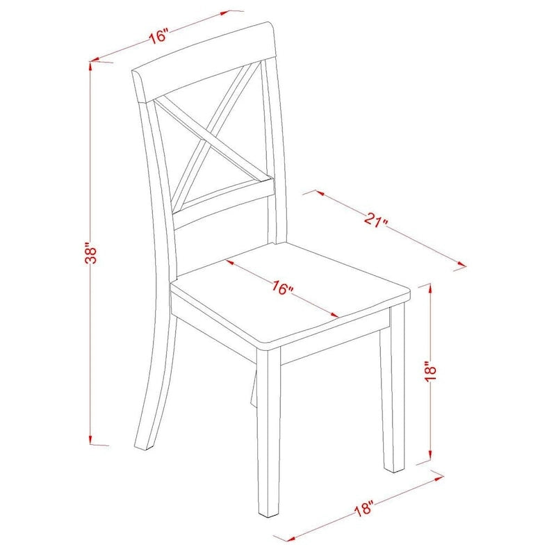 East West Furniture Set Mobili da Pranzo Include un Tavolo da Cucina Quadrato con Foglia a Farfalla e 4 Sedie da Pranzo, Cappuccino