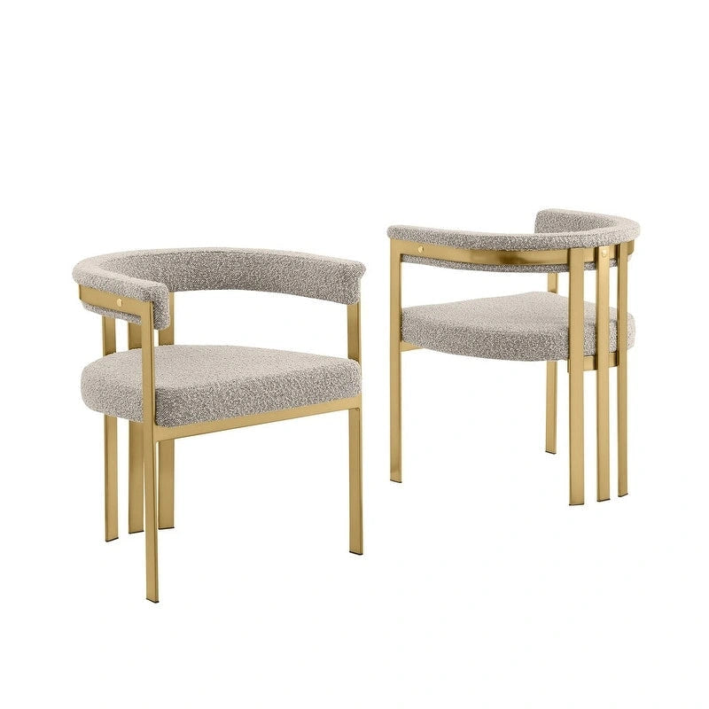 Sedie da pranzo con finitura opaca spazzolata oro cromato (set da 2) della migliore qualità - N/A