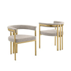 Sedie da pranzo con finitura opaca spazzolata oro cromato (set da 2) della migliore qualità - N/A