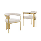 Sedie da pranzo con finitura opaca spazzolata oro cromato (set da 2) della migliore qualità - N/A