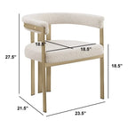 Sedie da pranzo con finitura opaca spazzolata oro cromato (set da 2) della migliore qualità - N/A