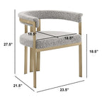 Sedie da pranzo con finitura opaca spazzolata oro cromato (set da 2) della migliore qualità - N/A
