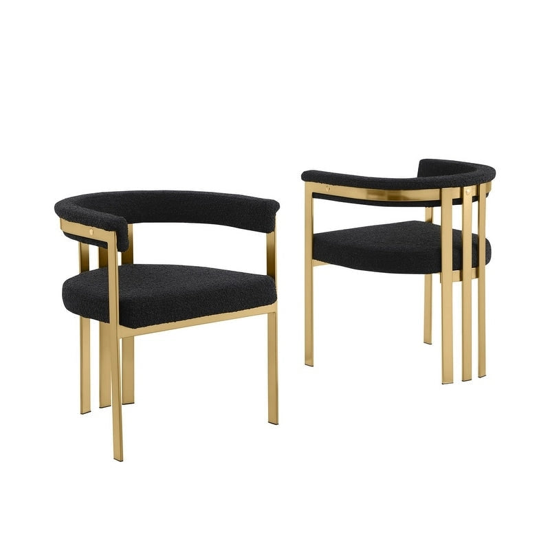 Sedie da pranzo con finitura opaca spazzolata oro cromato (set da 2) della migliore qualità - N/A