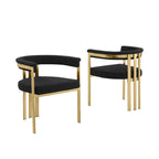 Sedie da pranzo con finitura opaca spazzolata oro cromato (set da 2) della migliore qualità - N/A