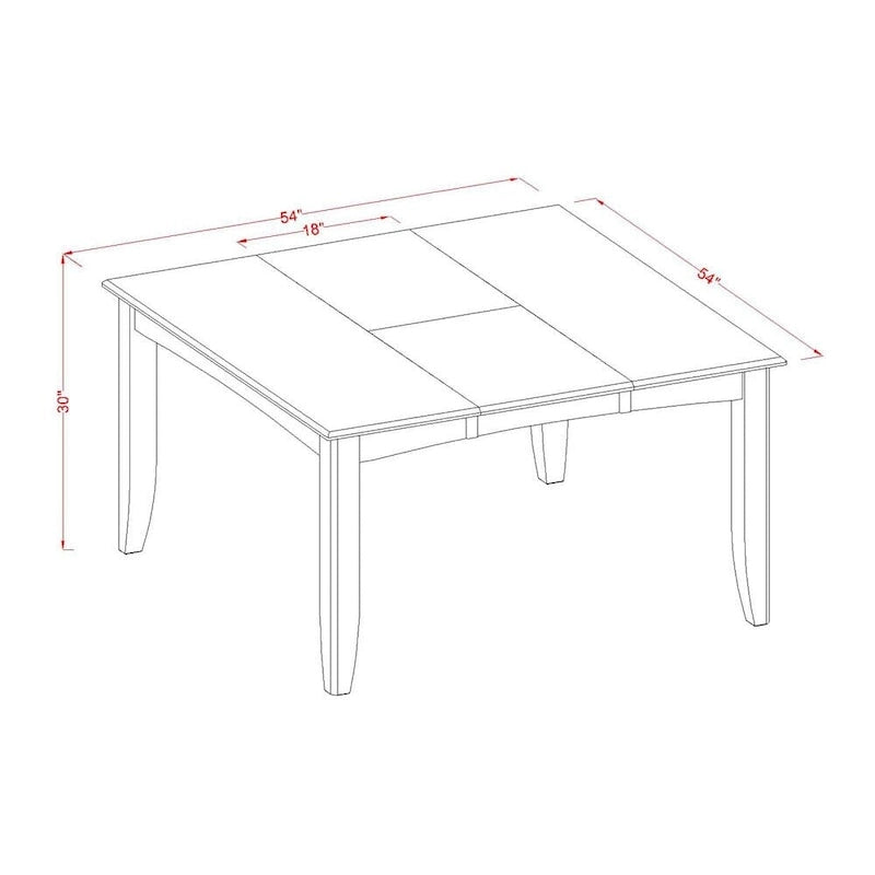 East West Furniture Table Set Includes a Square Dining Table with Butterfly Leaf and Dining Chairs (Chair Seat Type Options)
