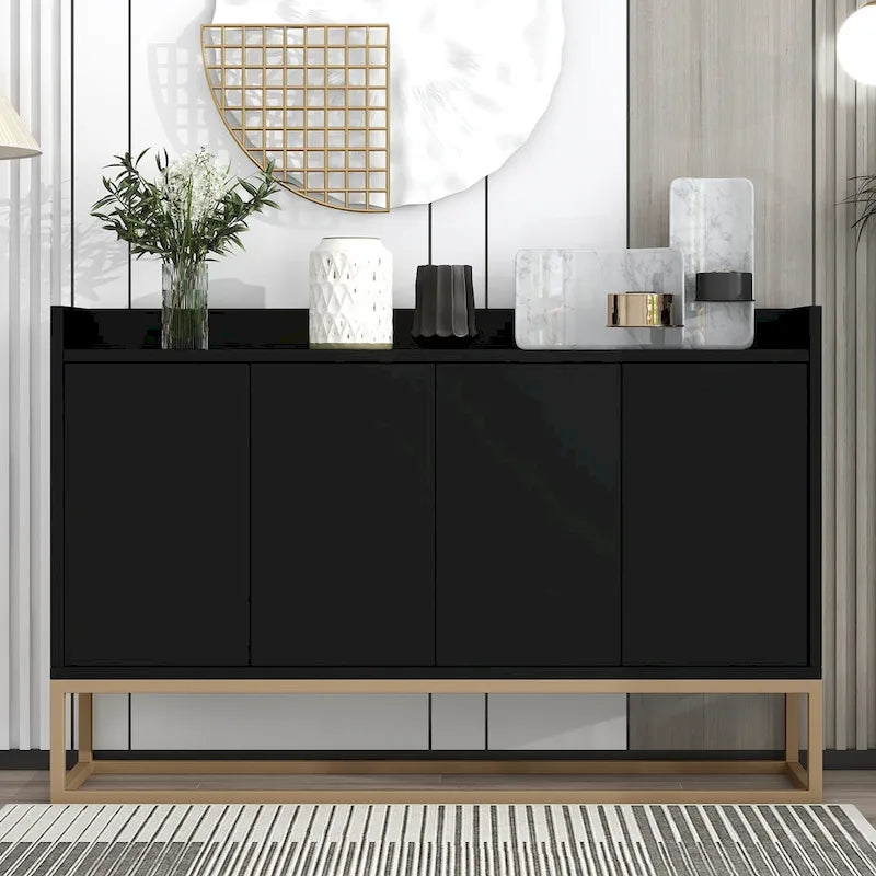 47.2 Modern Cabinet with Spacious Table and 4 Doors Sideboard/Buffet