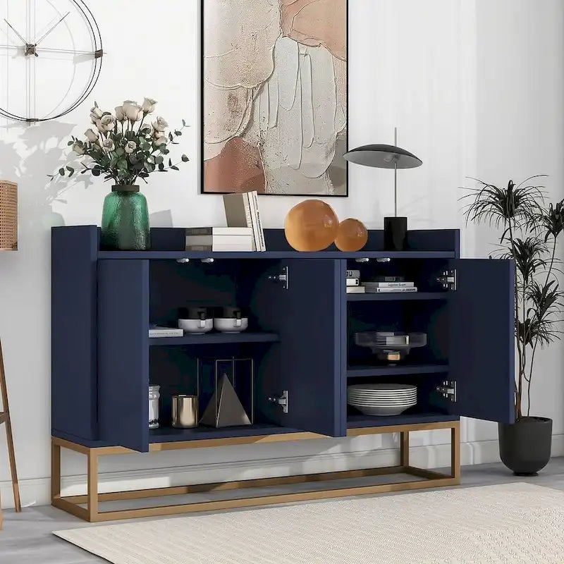 47.2 Modern Cabinet with Spacious Table and 4 Doors Sideboard/Buffet
