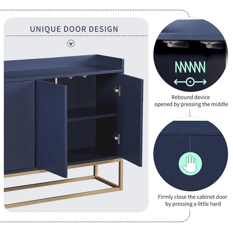 47.2 Modern Cabinet with Spacious Table and 4 Doors Sideboard/Buffet