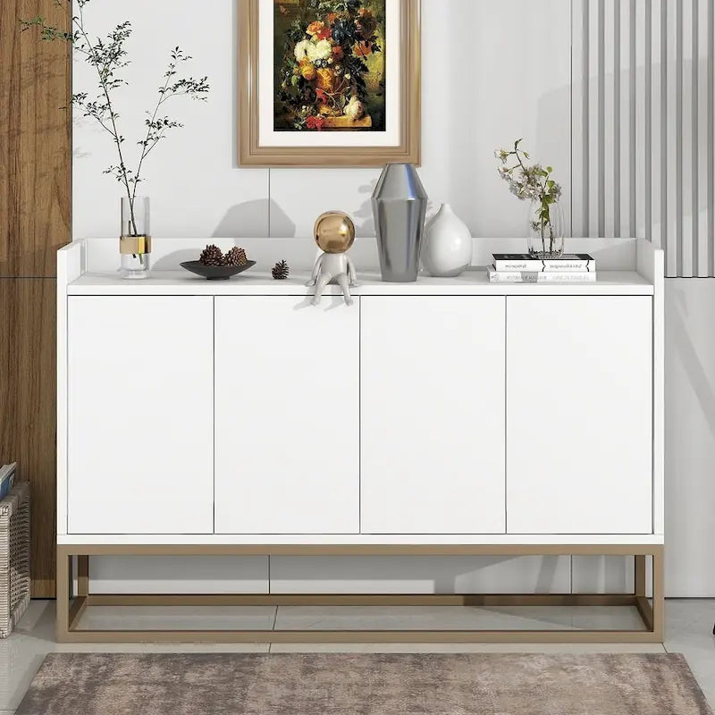 47.2 Modern Cabinet with Spacious Table and 4 Doors Sideboard/Buffet