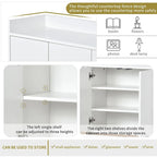 47.2 Modern Cabinet with Spacious Table and 4 Doors Sideboard/Buffet