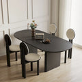 Tavolo da pranzo ovale moderno da 71 pollici, tavolo da cucina in legno massello per 6 persone - 70.8 X 35.4