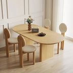 Tavolo da pranzo ovale moderno da 71 pollici, tavolo da cucina in legno massello per 6 persone - 70.8 X 35.4