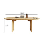 Tavolo da pranzo ovale moderno da 71 pollici, tavolo da cucina in legno massello per 6 persone - 70.8 X 35.4